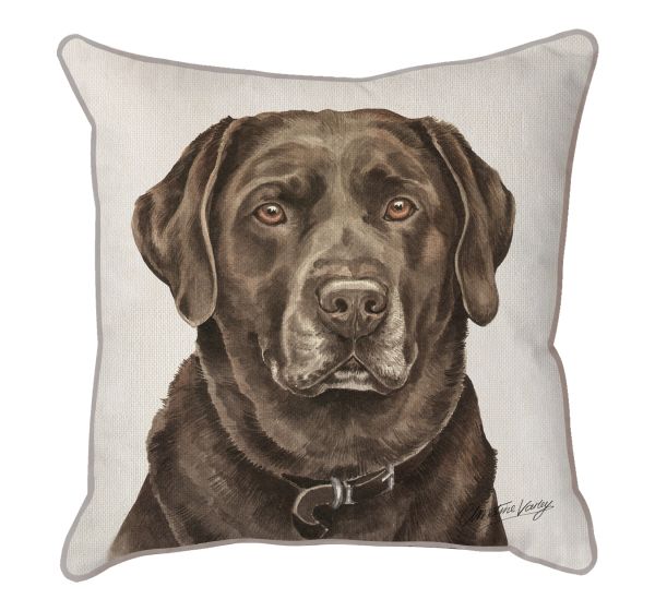 Chocolate Labrador Dog Scatter Cushion CUS-UK105