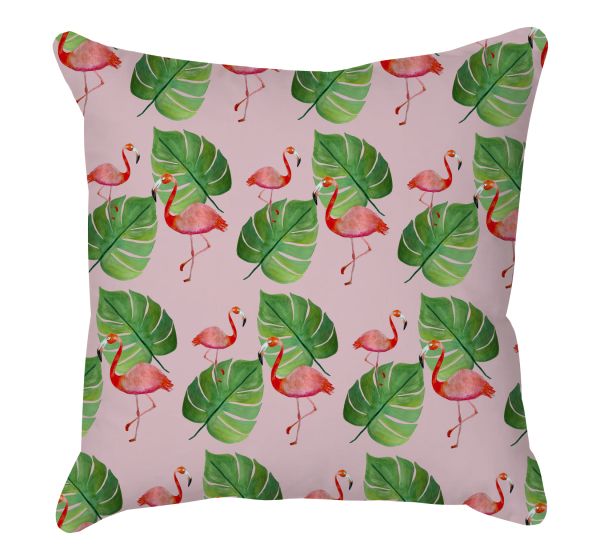 Flamingos on Pink Printed Scatter Cushion