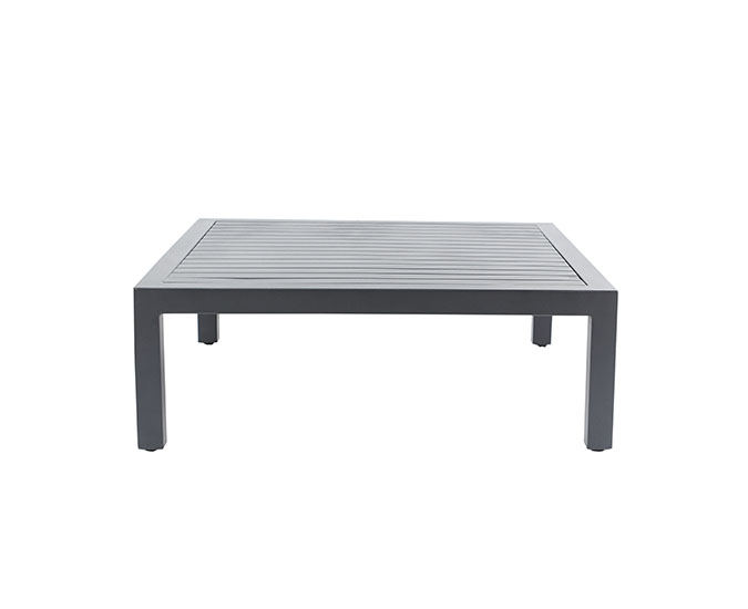 Verde Square Coffee Table Black, Black Aluminum Patio End Table