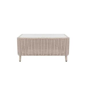 Santorini Coffee Table Vintage Lace Effect - Glass Table Top