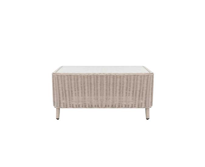 Santorini Coffee Table Vintage Lace Effect - Glass Table Top