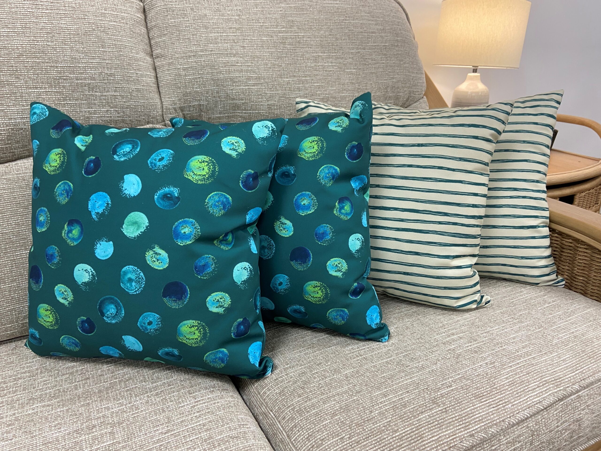 Indoor Scatter Cushion Bundle x 4 - Green Spots & Stripes