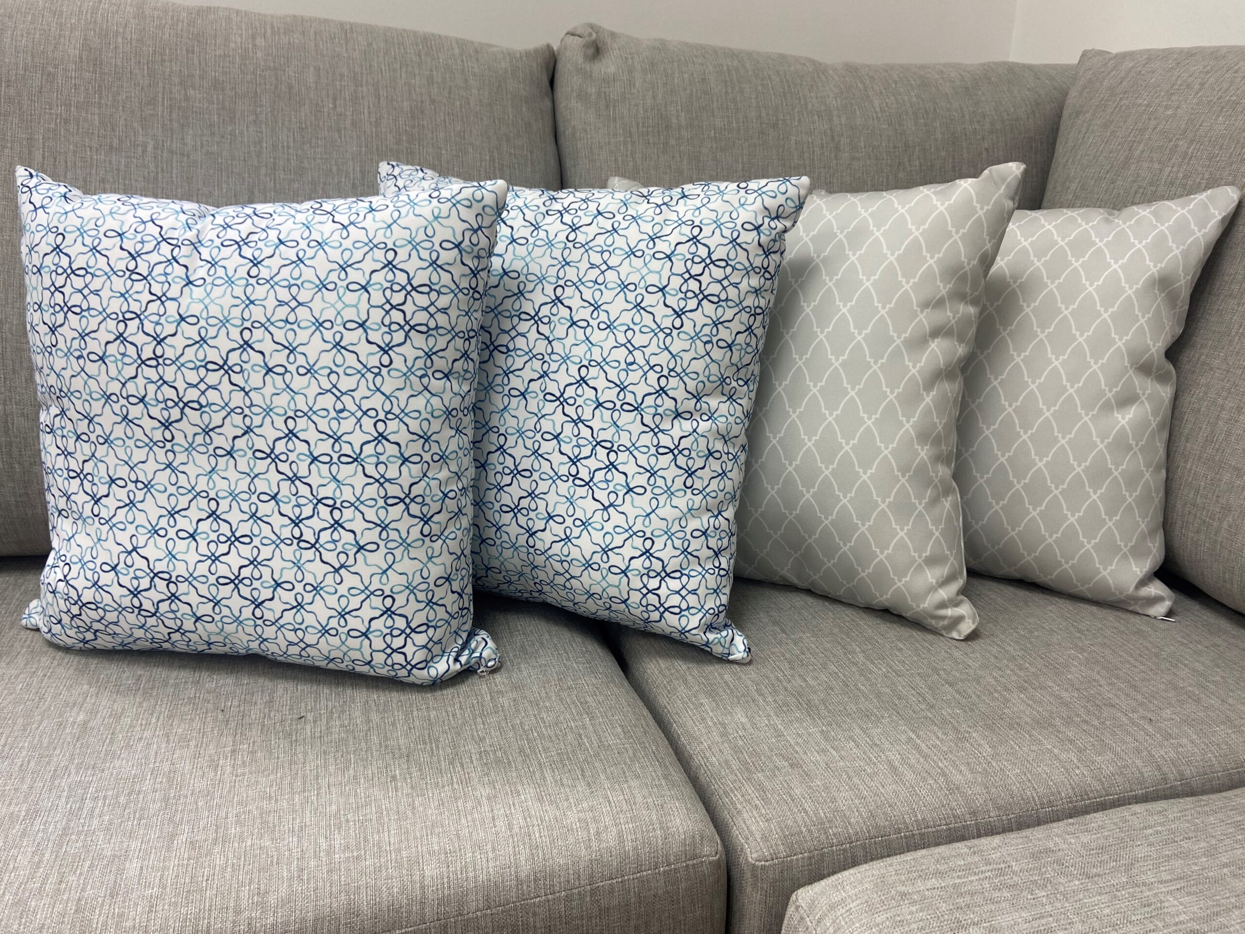 Indoor Scatter Cushion Bundle x 4 - Blue & Grey